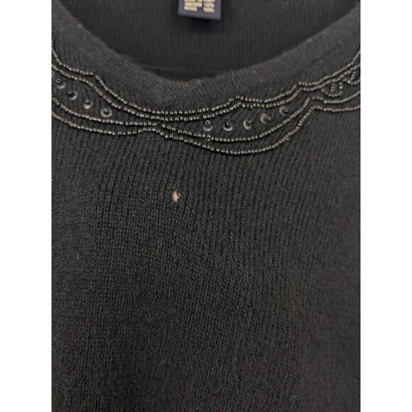 Lifelike Lindarico Knit Sweater Women Size M Pullover Angora Wool Beaded Floral - Picture 4 of 10